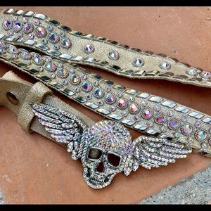 Leatherock Belt with Swarovski Crystals